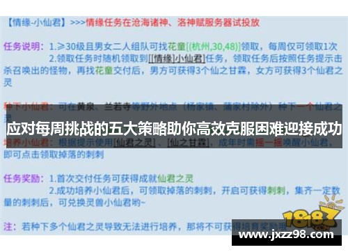 应对每周挑战的五大策略助你高效克服困难迎接成功